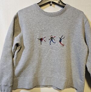 Vintage Field Gear Crewneck Gray Embroidered Women’s Shirt